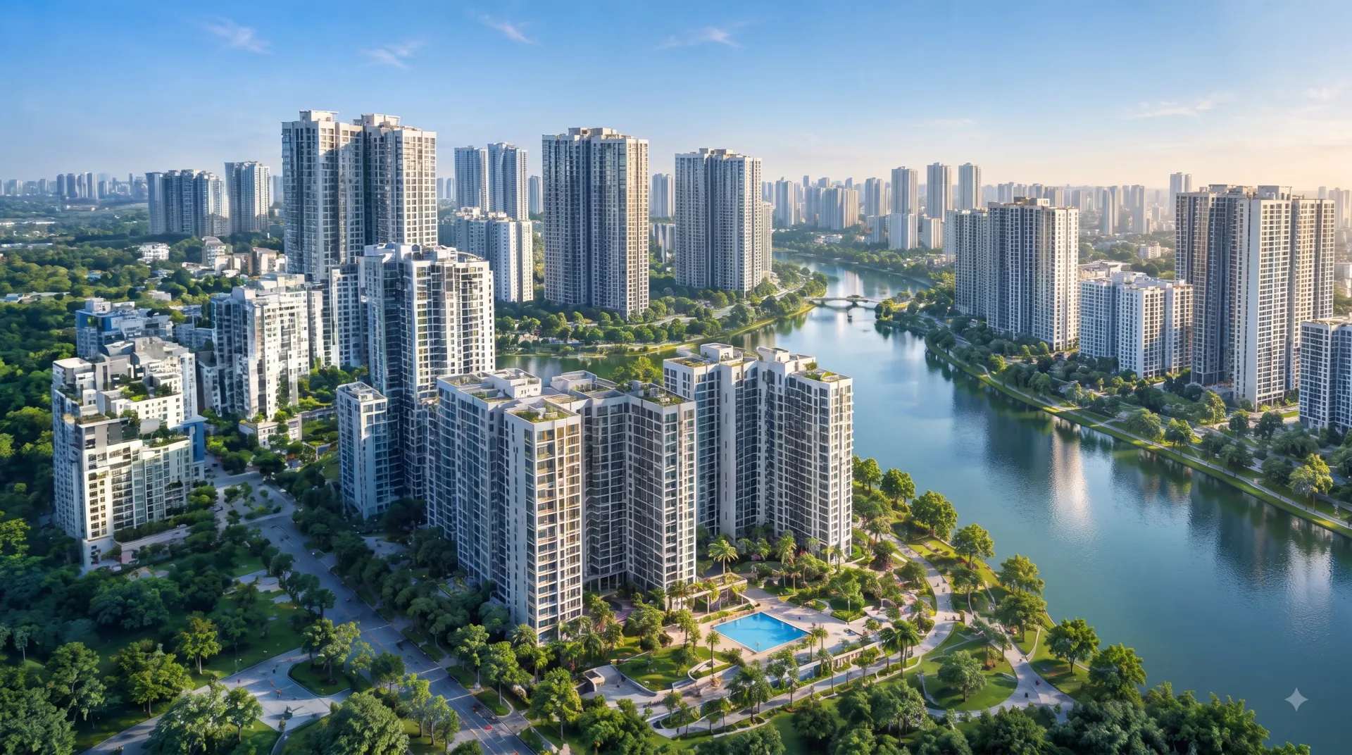 Khu đô thị Vinhomes Smart City nhìn từ trên cao